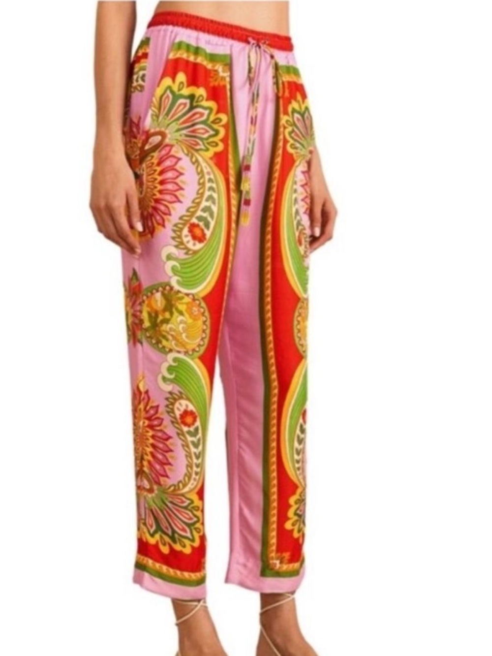 Farm Rio Beach Toucans Scarf Lenzing Ecovero Viscose Pants in multicolor NWT XS
